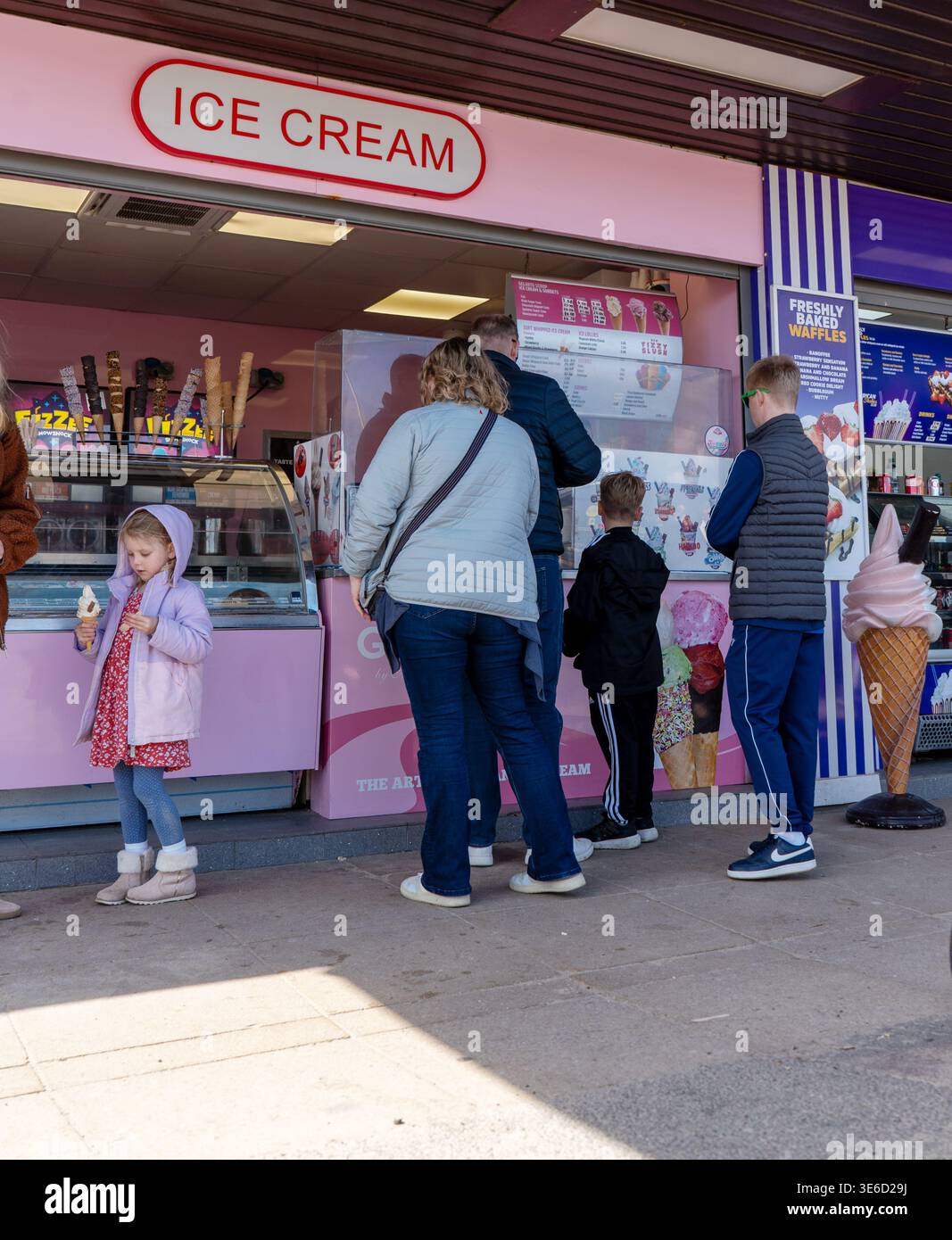 Eine Familienanstellung für Eis am Meer Stockfoto