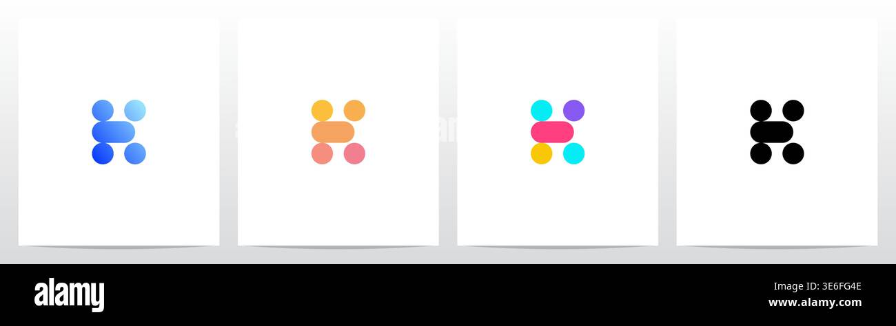 Kreis- und Kapselform Buntes Letter Logo Design K Stock Vektor
