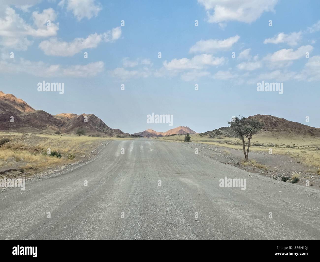 Die Schotterstraßen Namibias, Solitaire. Stockfoto