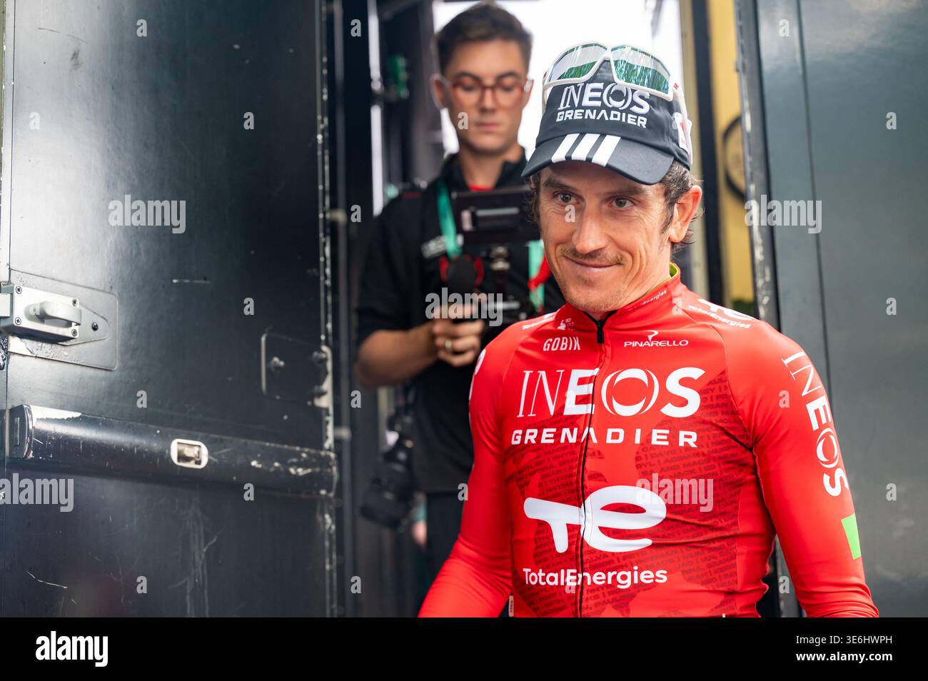 Geraint Thomas verließ die Bühne nach seinem Karriereende nach der letzten Etappe der Tour of Britain 2025. Stockfoto