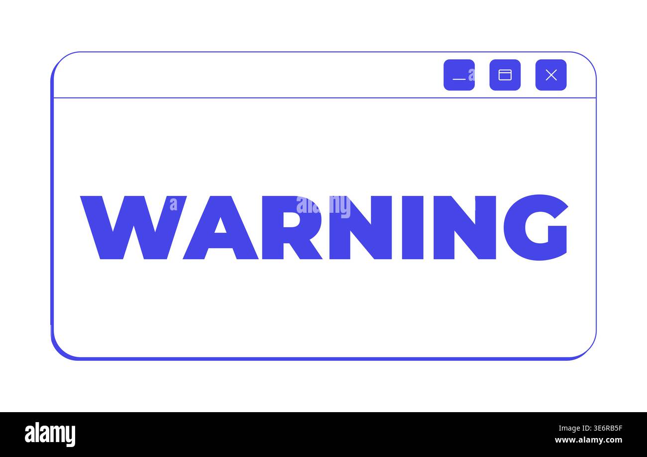 Warnmeldung Neo-Brutalismus-Line-Popup-Fenster Stock Vektor