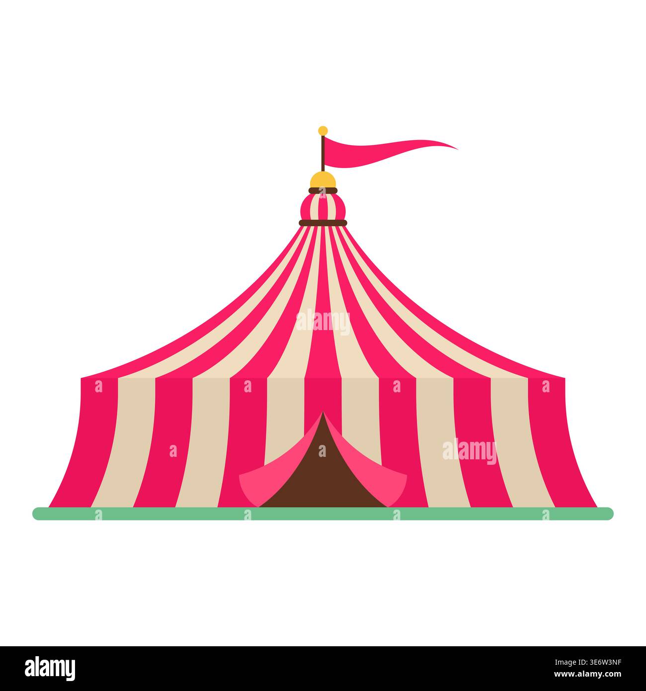 Gestreiftes Zirkuszelt Karneval Festival Pavillon Vektor-Illustration Stock Vektor