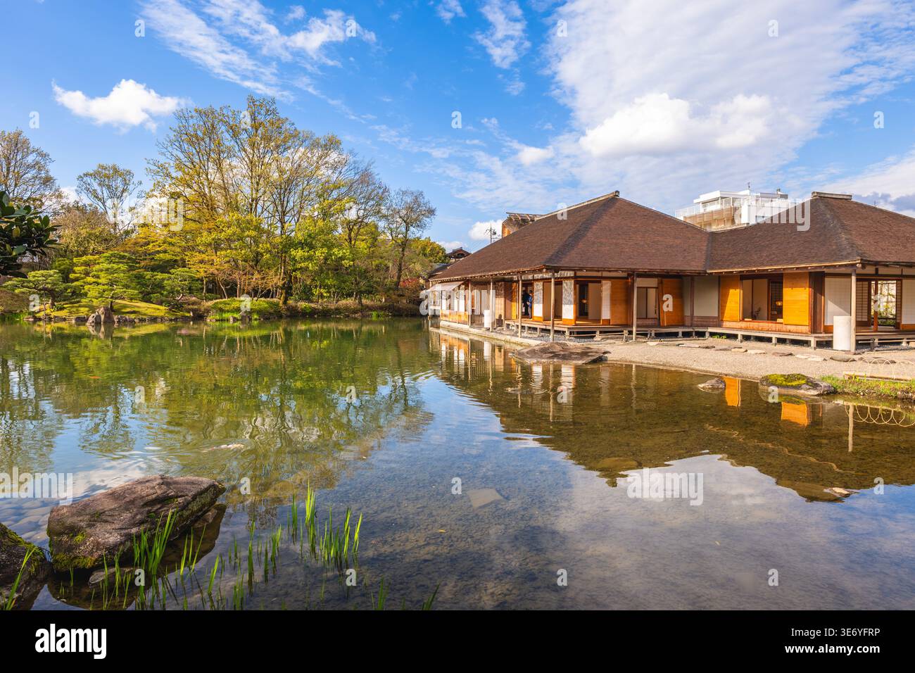 Yokokan Garden, ein traditioneller japanischer Garten in Fukui City, Hokuriku, Japan Stockfoto