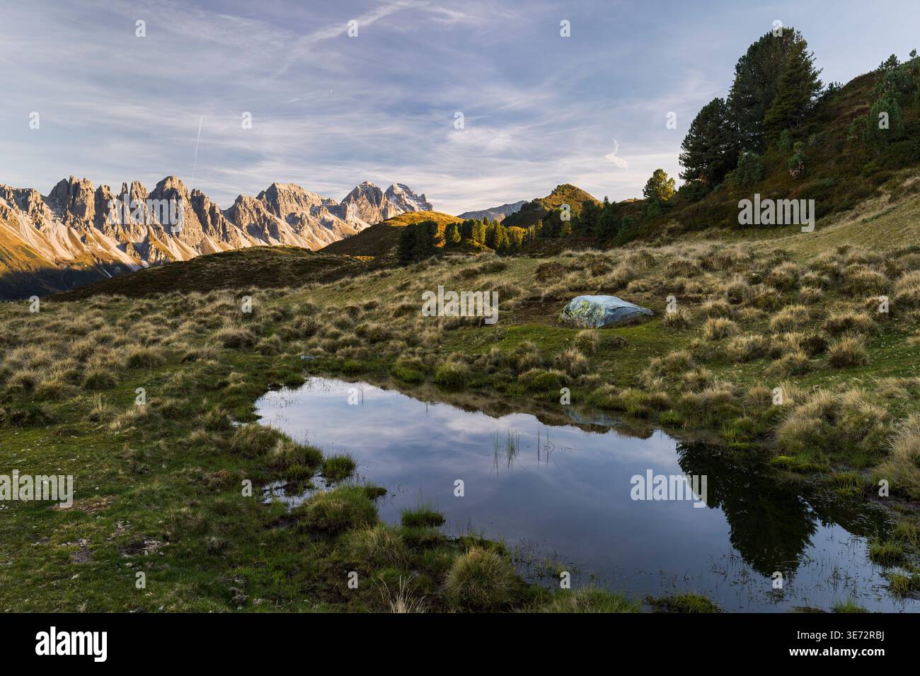 Kalkkögel von Salfains, Stubaier Alpen, Tirol, Österreich Stockfoto