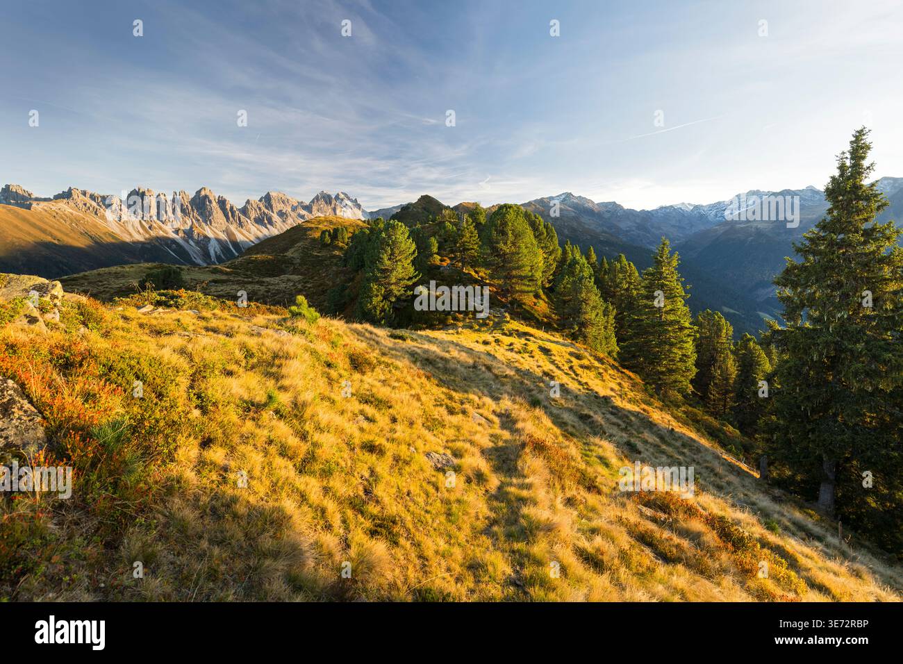Kalkkögel von Salfains, Stubaier Alpen, Tirol, Österreich Stockfoto