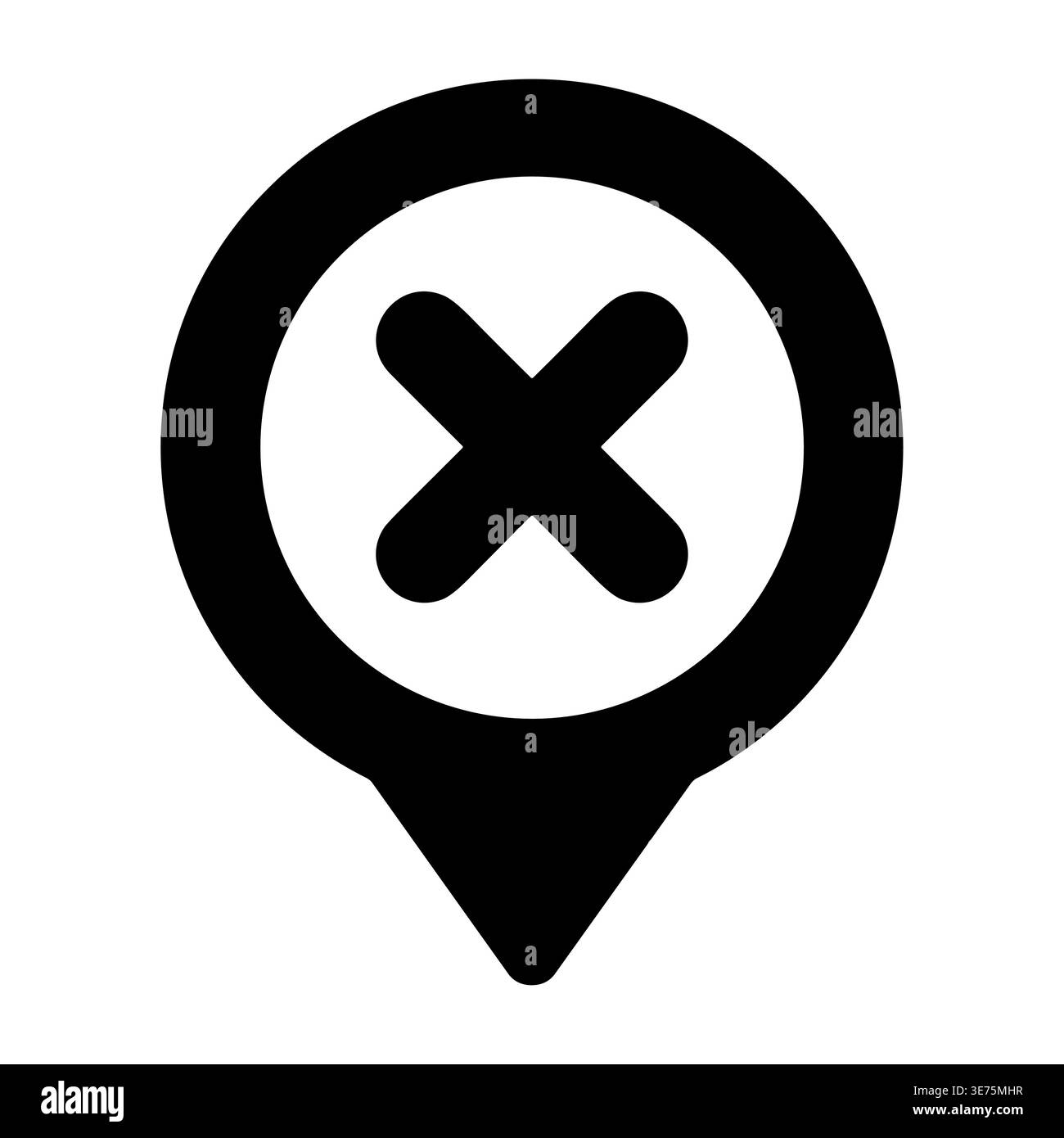 Schwarzes Symbol mit Kreuzmarkenvektor Stock Vektor