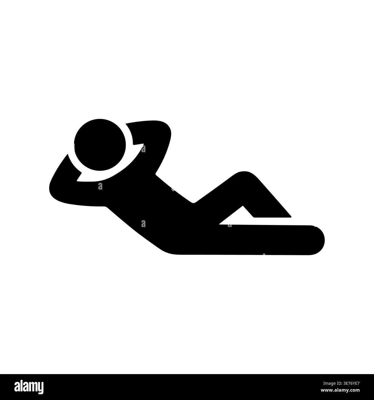 Entspannende Person Silhouette mit Händen hinter dem Kopf Stock Vektor