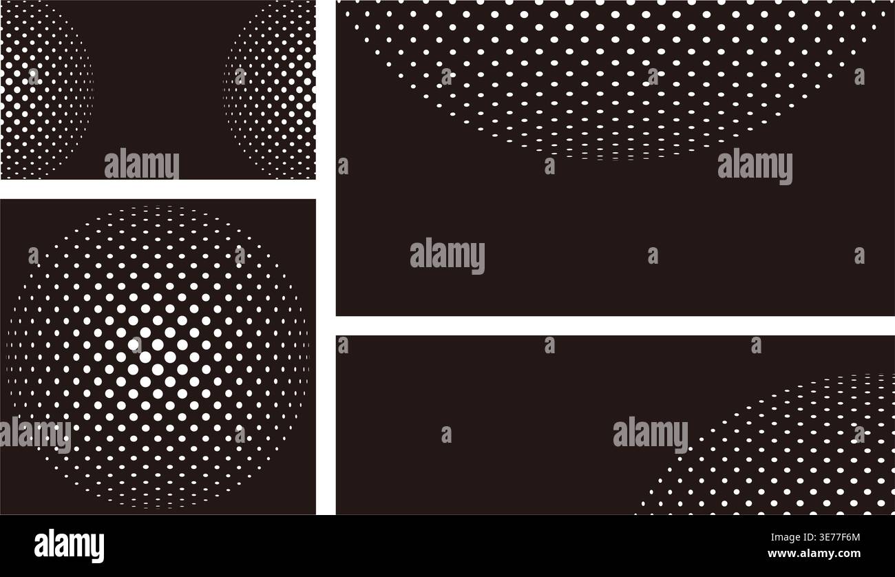 Abstrakter monochromer Hintergrund mit gepunkteten Mustern, isoliert auf Einem dunklen Hintergrund. Vektorabbildung. Stock Vektor
