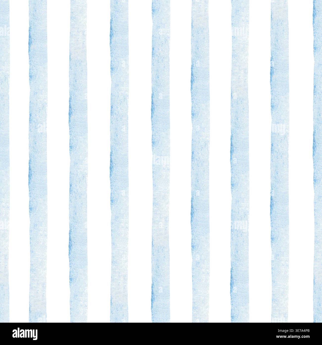 Blaues, vertikales Streifenmuster in Aquarellfarben, minimalistischer Hintergrund. Dicke Bänder, weiche handgemalte Textur. Ideal für Schreibwaren und Verpackungen Stockfoto