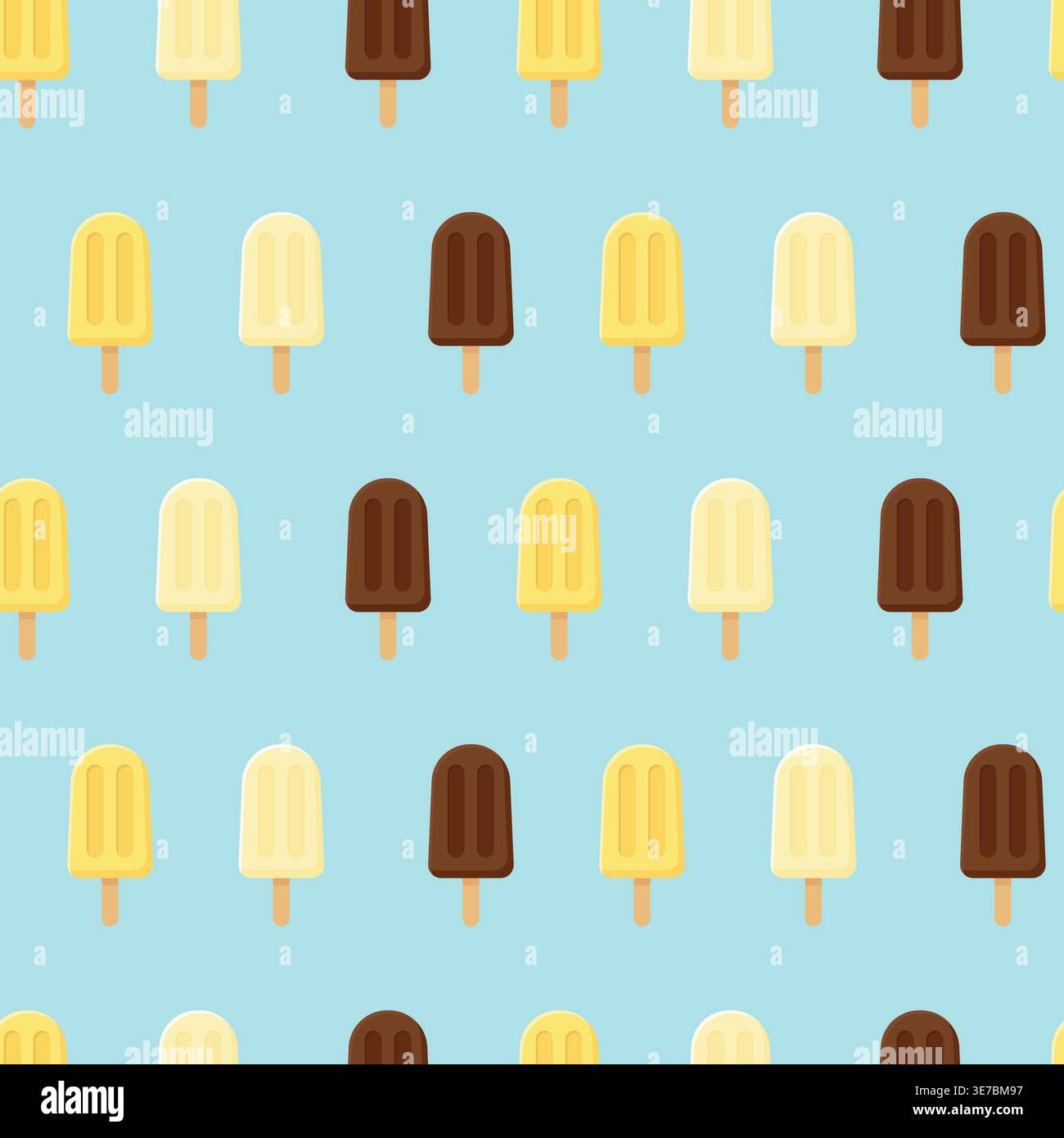 Eis Eis Eis Eis Eis Eis Eis Eis Eis Eis Eis nahtlose Muster mit Schokolade und Vanillebarren Vektor Illustration. Stock Vektor
