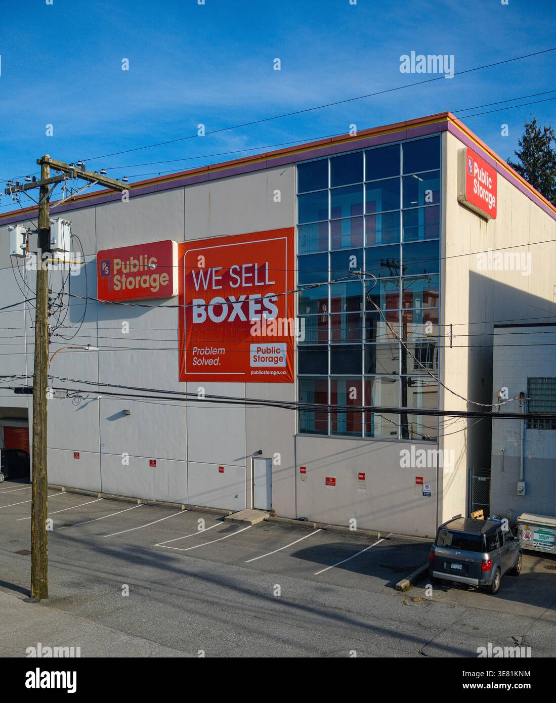 Ein öffentliches Lagergebäude in Vancouver, BC. Stockfoto