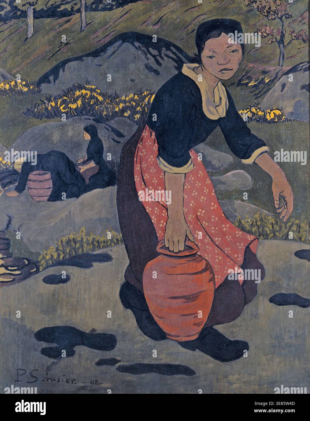 Eine junge bretonische Frau mit einem Pitcher, 1892. Gefunden in der Sammlung von Musée des Beaux Arts, Quimper. Stockfoto