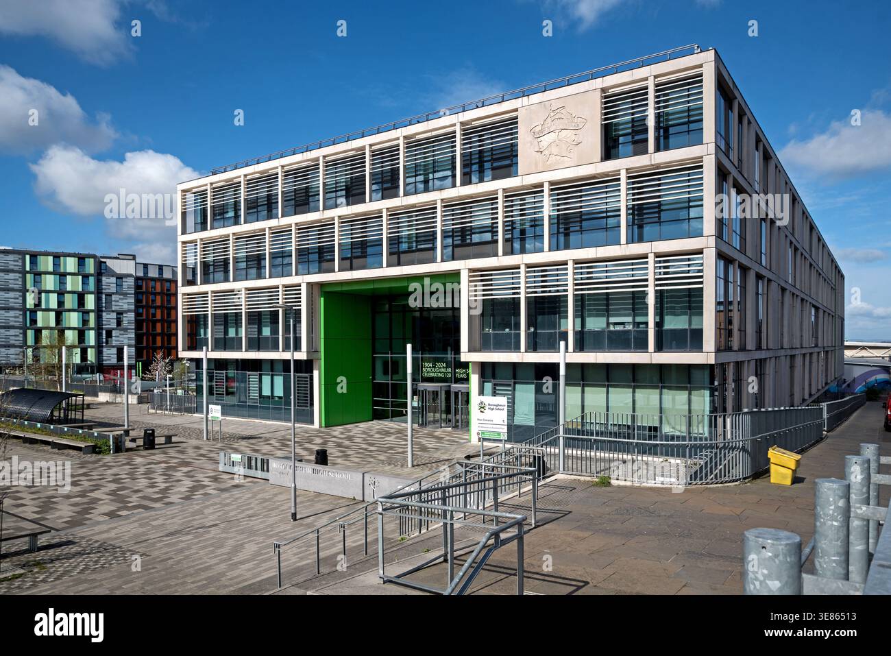 Boroughmuir High School in der Fountainbridge Gegend von Edinburgh, Schottland, Großbritannien. Stockfoto
