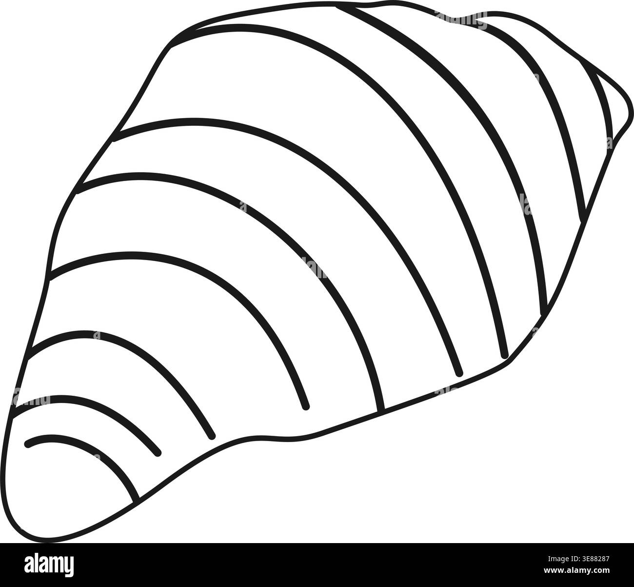 Freihand-Croissant Outline. Sticker Icon Croissant Day minimalistisch flaches Design Element Idea Coloring. Isolierte Vektor-Illustration National Croissant Day oder Bäckerei Druckmaterialien, Preis, Werbebanner Stock Vektor