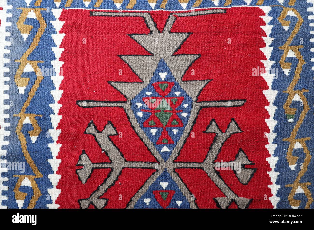 Nahtlos gewebtes Muster aus türkischem Teppich oder Kelim Stockfoto