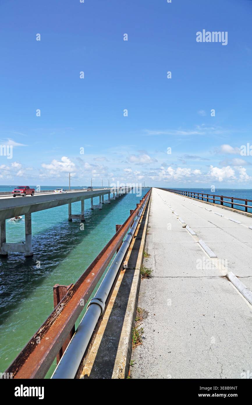 die alten 7 Mile Bridge auf den Florida keys Stockfoto