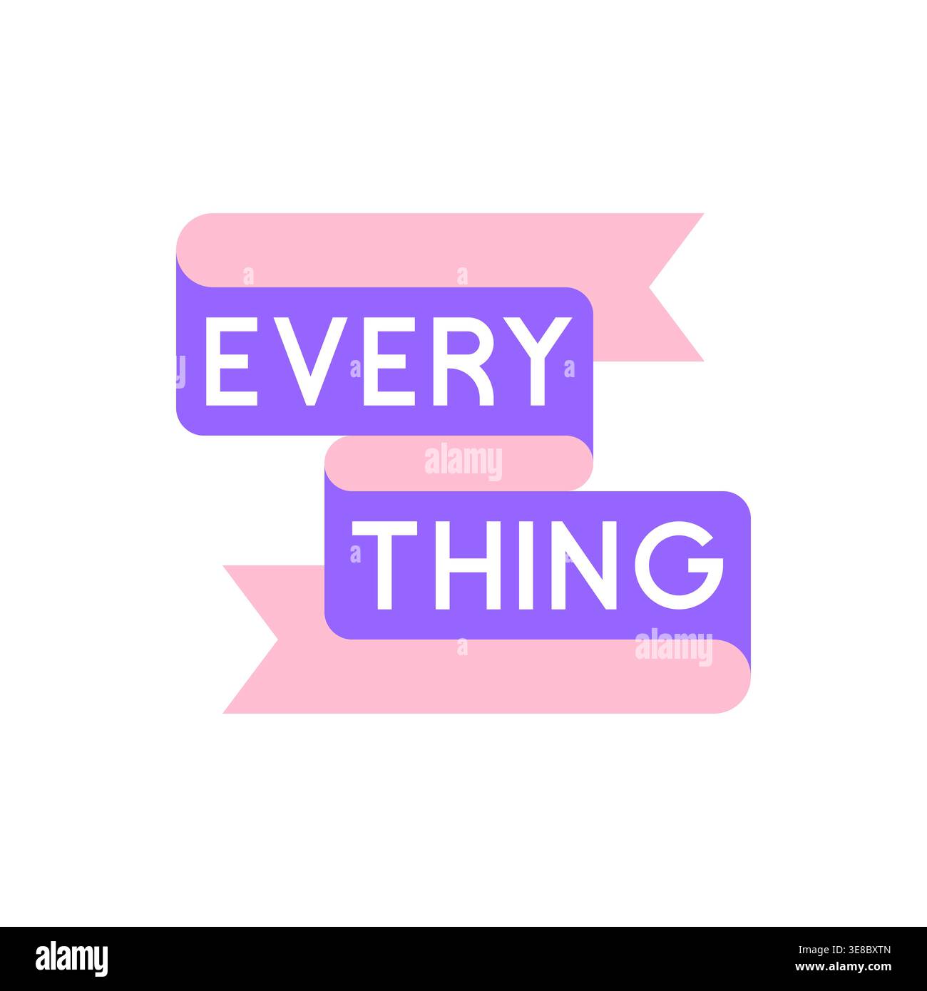 ALLES Wort Banner in lila und rosa Band Vektor Illustration Stock Vektor