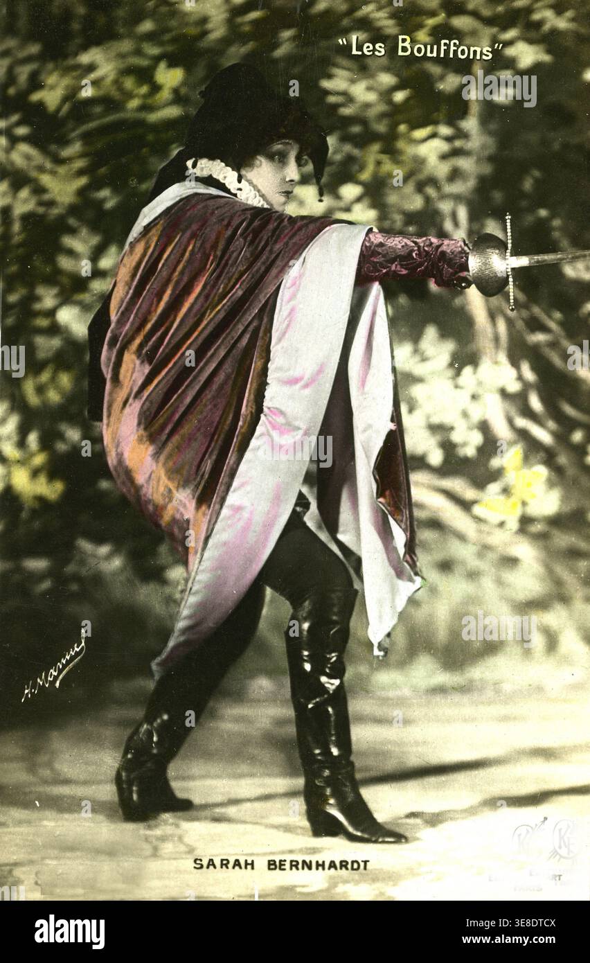 Henriette Rosine Bernard dite Sarah Bernhardt (1844-1923) dans la Piece de Theatre 'Les bouffons', 1905 Stockfoto