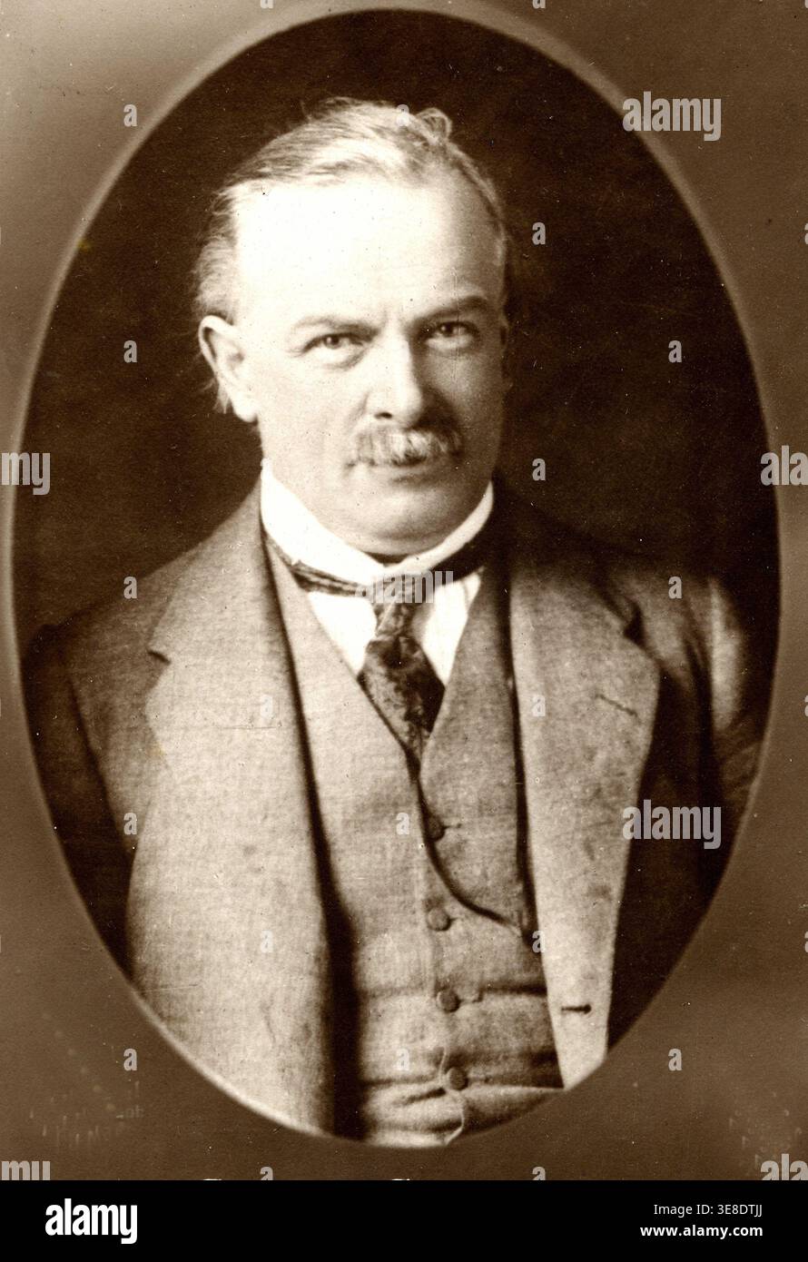 Porträt von David Lloyd George (1863–1945), britischer Premierminister und Kriegsminister während des Ersten Weltkriegs Stockfoto