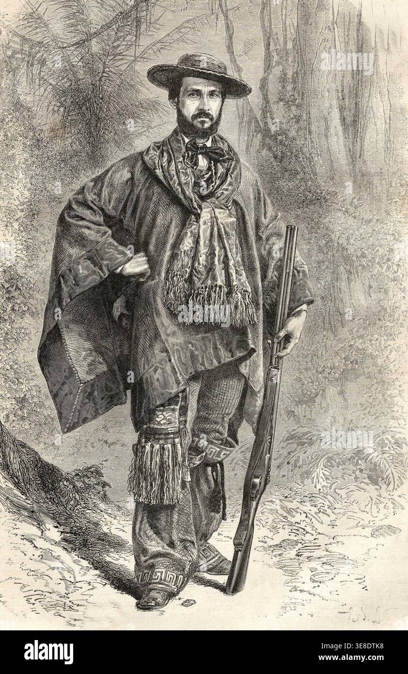 Porträt von Laurent de Saint Cricq, bekannt als Paul Marcoy (1849–1861), französischer Entdecker. Stockfoto