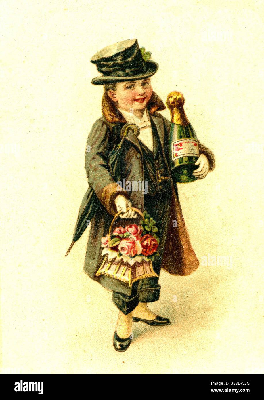 Long Live Champagner - Werbepostkarte, 1920 Stockfoto