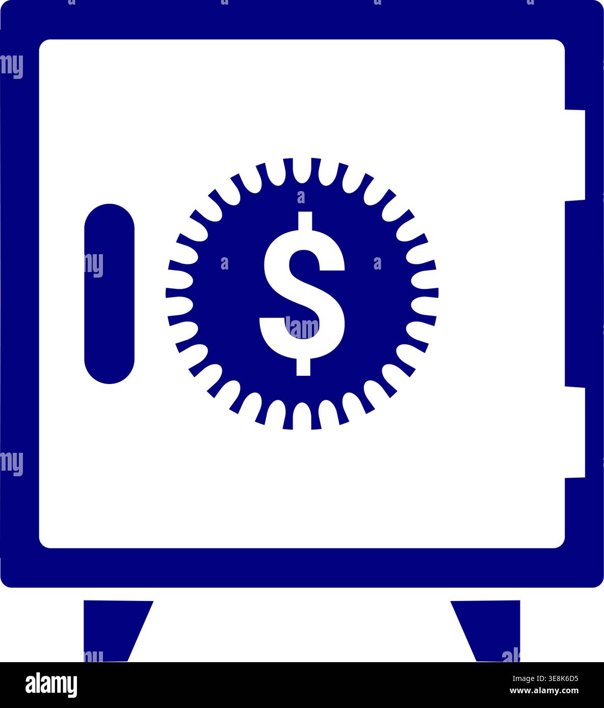 Symbol für minimalistische Tresore, Symbol für Finanzsicherheiten für Bankgeschäfte, Sparen, Geldschutz, Vermögensaufbewahrung, sichere Kaution Stock Vektor