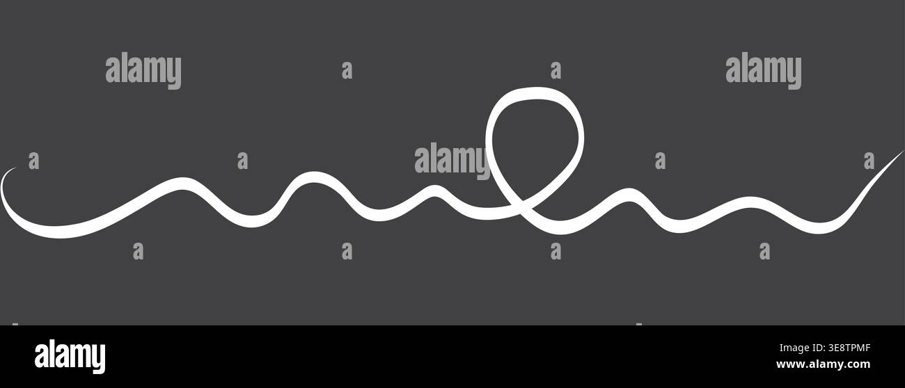 Abstraktes Kabelgewirr, das lose Strichkugel auf dunkelgrauem Hintergrund bildet. Dünne schwarze Fadenschlaufen und Überlappungen für dynamische Chaos-Akzente, Logo-Hintergrund oder technische Dekoration. Stock Vektor