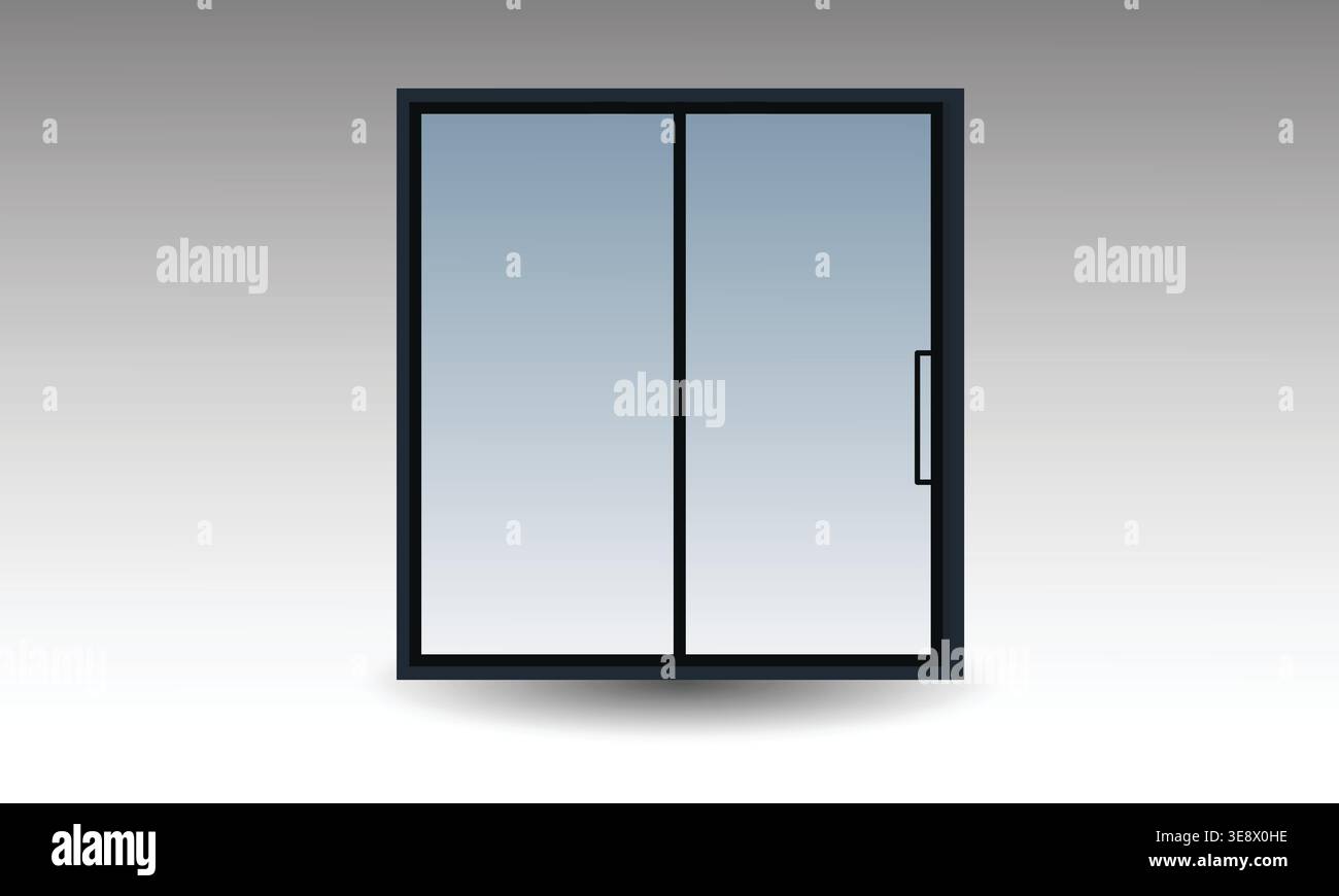 Minimales Schiebefenster mit modernem Rahmendesign Stock Vektor