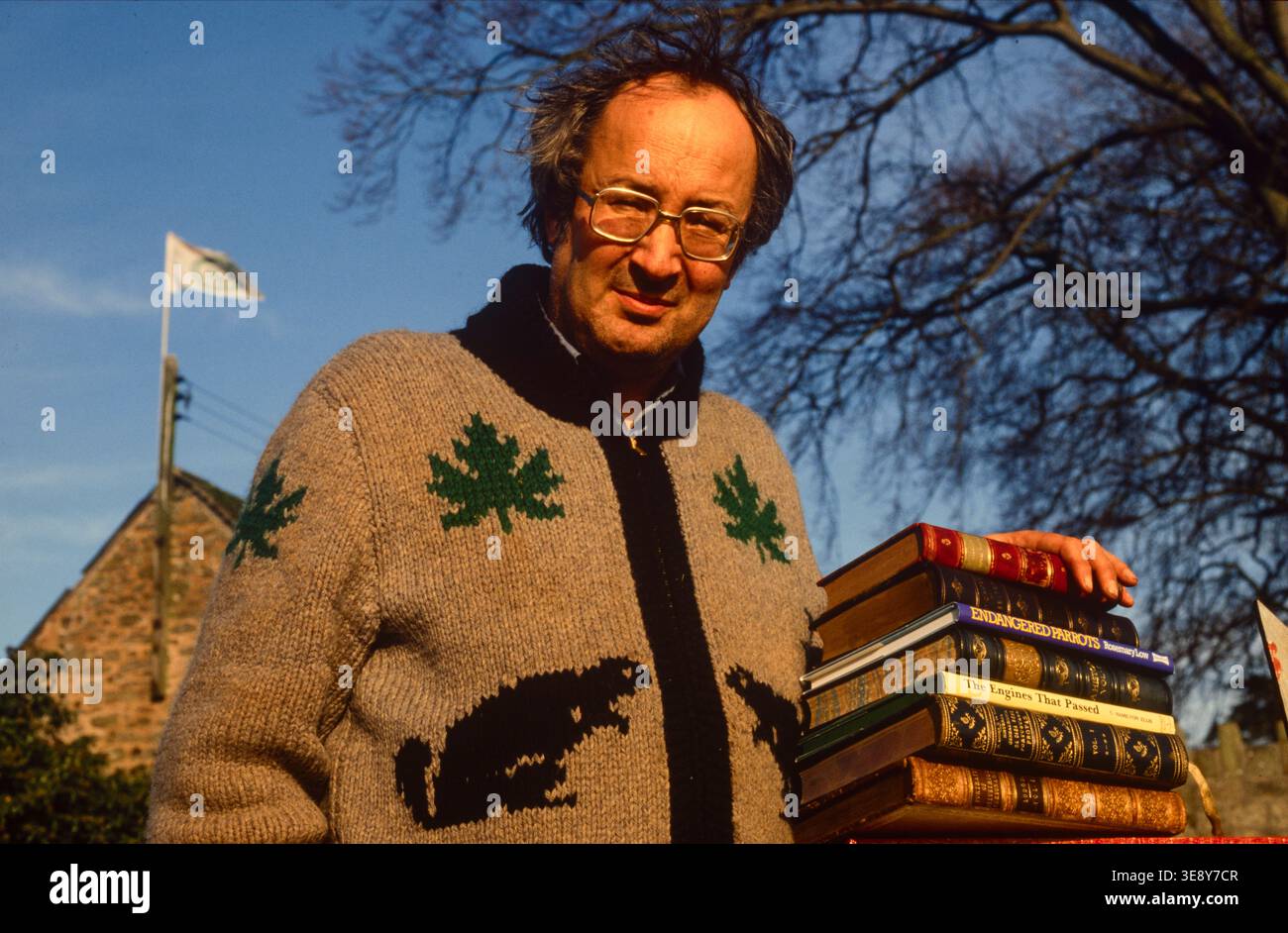 Richard Booth, ein exzentrischer Buchhändler, der Hay-on-Wye 1990 in die weltweit größte Second-Hand-Buchstadt verwandelte Stockfoto