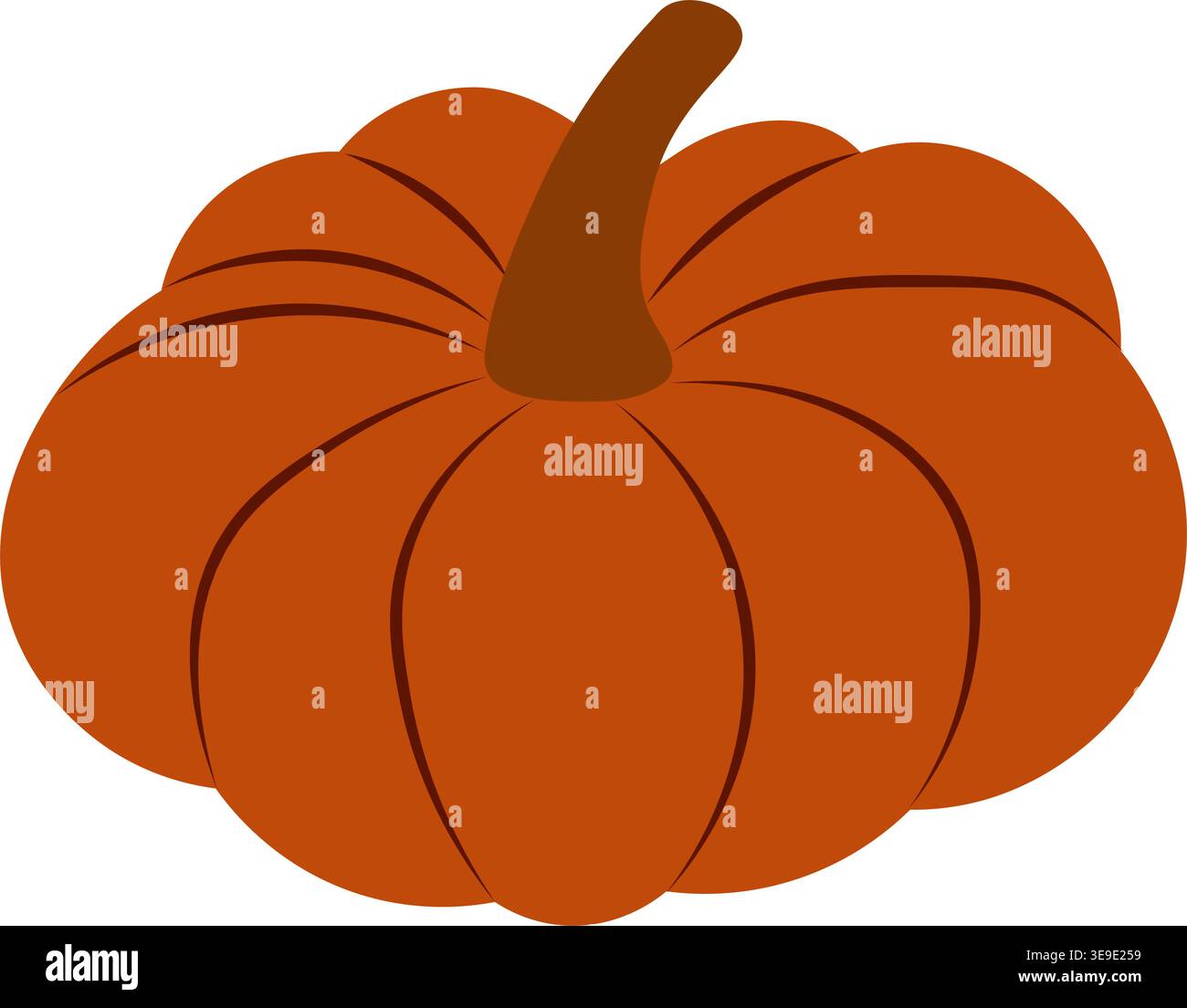 Klassische runde Kürbisfigur. Ideal für Dekorationen im Herbst, in der Ernte, in Halloween und an Thanksgiving. Vektorabbildung Stock Vektor