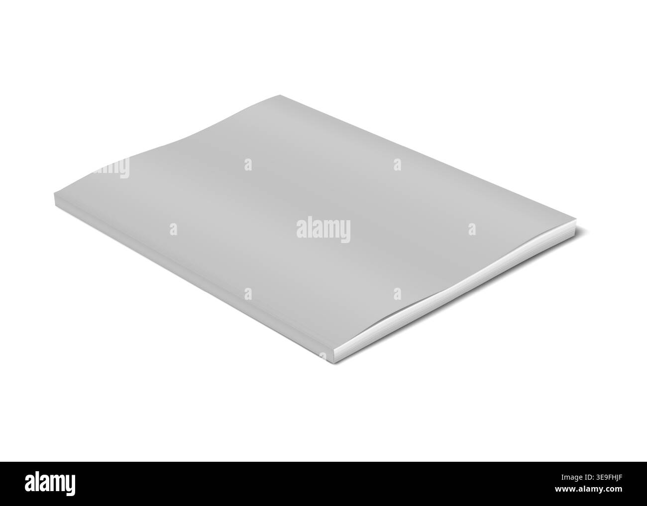 Geschlossenes Taschenbuch, realistisches Modell. Broschüre, Broschüre, Katalog oder Magazin mit leerem Softcover. Vektormodell. Vorlage für Design Stock Vektor