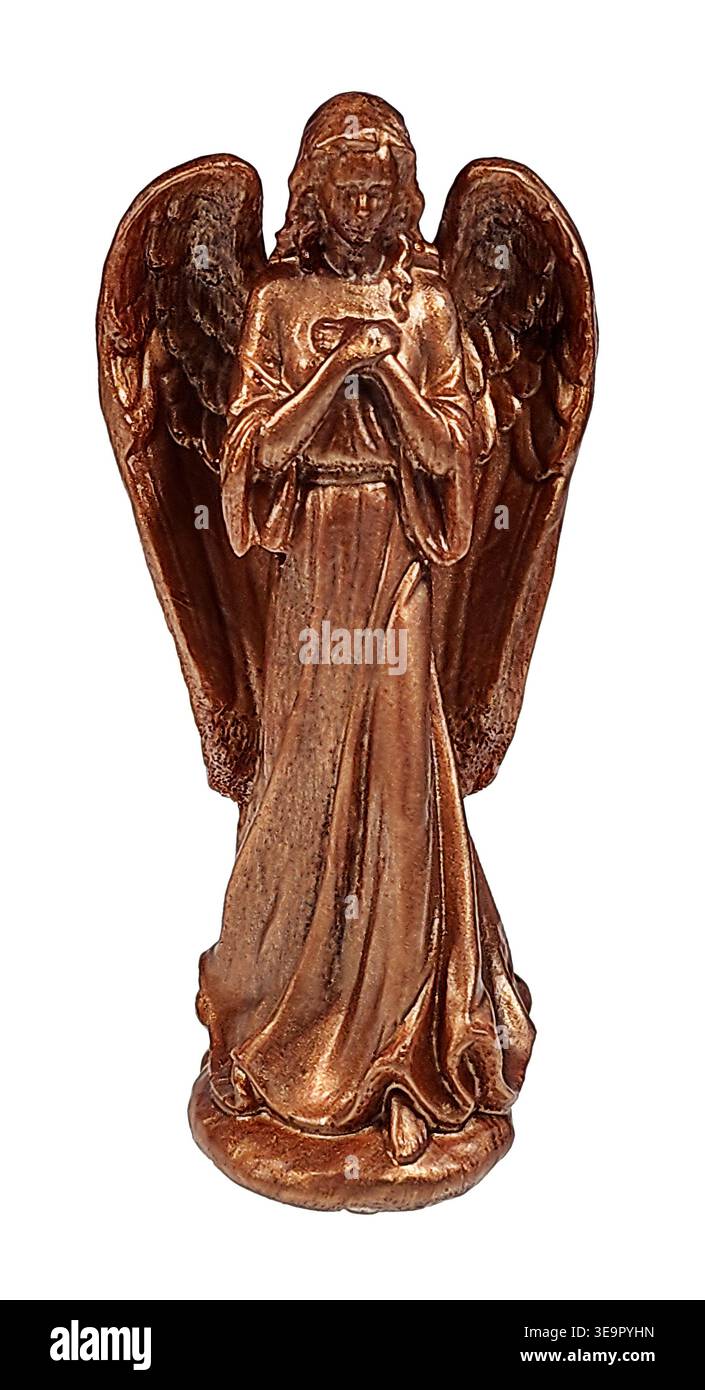 Goldene Engelsstatue mit Flügeln Stockfoto