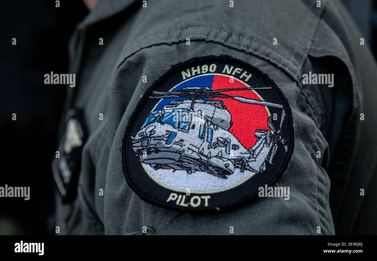 Ein NH90 NFH (NATO Frigate Helicopter) Besatzungsfeld der Royal Netherlands Navy bei der RAF Cosford Air Show 2025. Credit JTW Aviation Images / Alamy Stockfoto