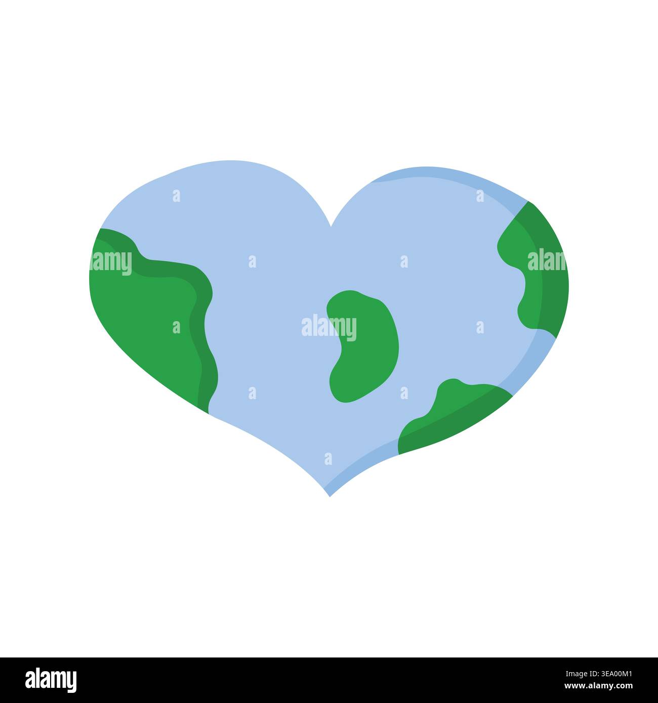 Earth Heart Symbol für umweltfreundliches Branding, Apps, Drucke, Verpackung Stock Vektor