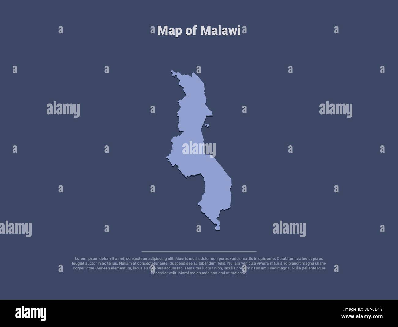 Qualitativ hochwertige Karte von Malawi mit klaren Grenzen, geografischen Details und regionalen Abteilungen, ideal für Lehrmaterialien, Reiseführer und Design-Projekte Stock Vektor