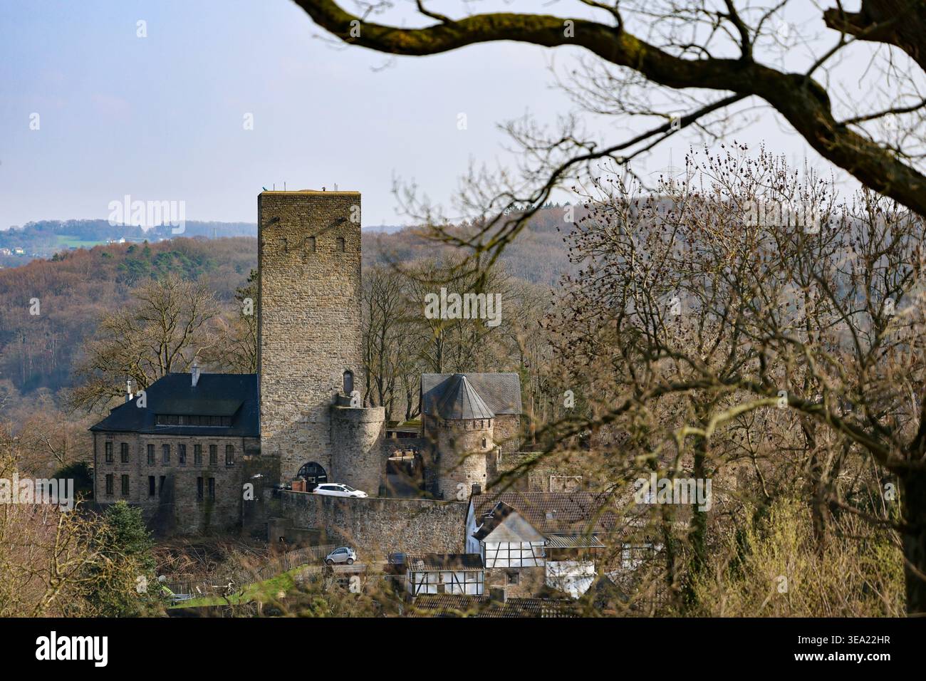 Hattingen, Nordrhein-Westfalen – Gethmann-Garten, auch Gethmann-Garten genannt, im Bezirk Blankenstein. Blick von Friedrichsber Stockfoto