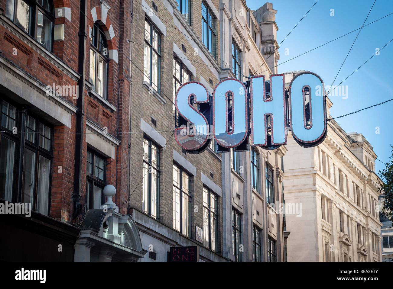 Soho London Schilderdetails, London, Großbritannien Stockfoto