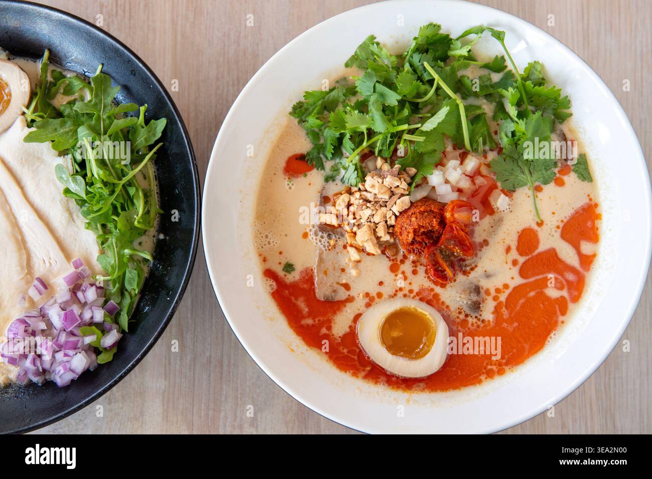 Ramen-Suppe in Sazan, Austin, Texas, 14. Oktober 2025. (Foto: John Anderson) Stockfoto
