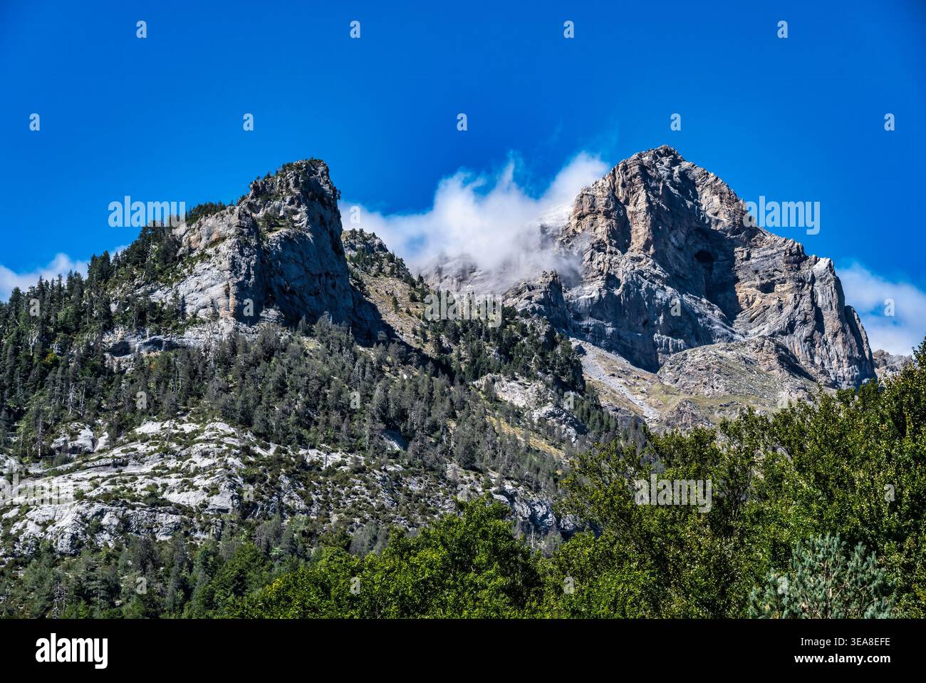 Valle de Pineta, Pineta Valley, Sobrarbe, Huesca, Aragon, Spanien. September 2024 Stockfoto