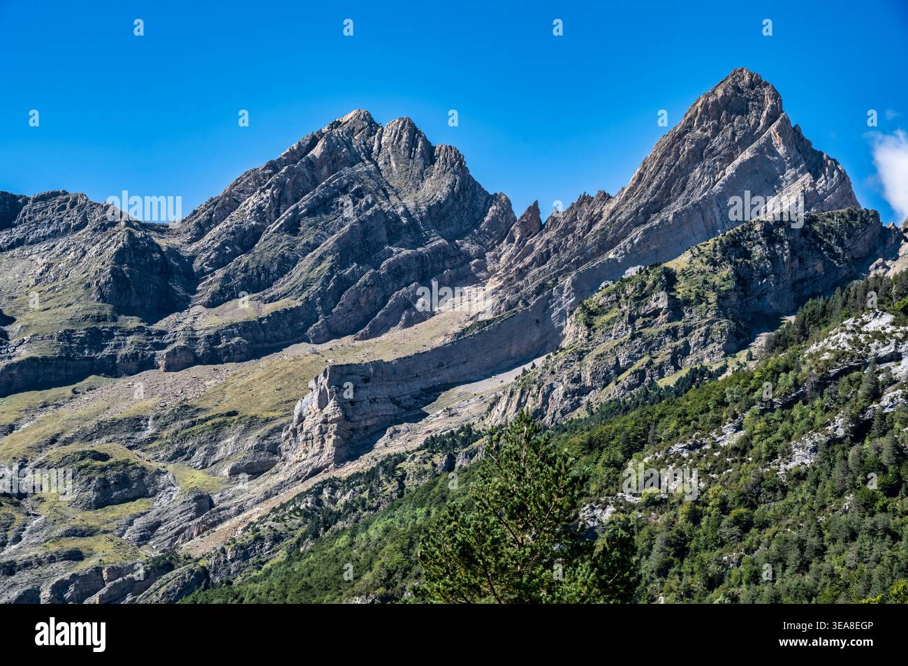 Valle de Pineta, Pineta Valley, Sobrarbe, Huesca, Aragon, Spanien. September 2024 Stockfoto