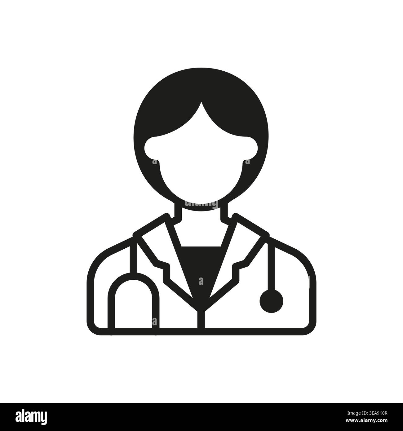 Symbol Für Weiblichen Doktor Avatar Stock Vektor