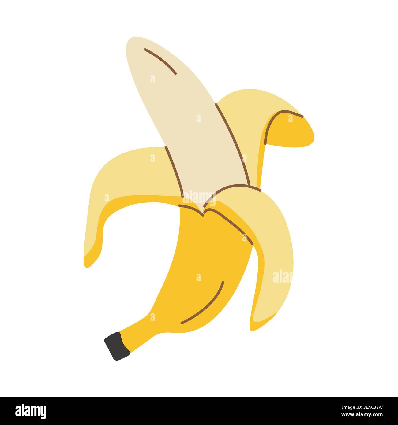 Reife geschälte Bananensymbol -Vektor-Illustration Stock Vektor