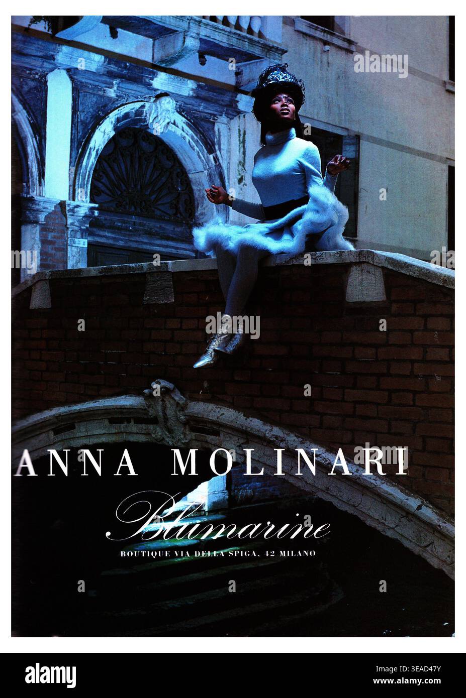 1992 Anna Molinari Bluemarine Werbespot mit Naomi Campbell Stockfoto