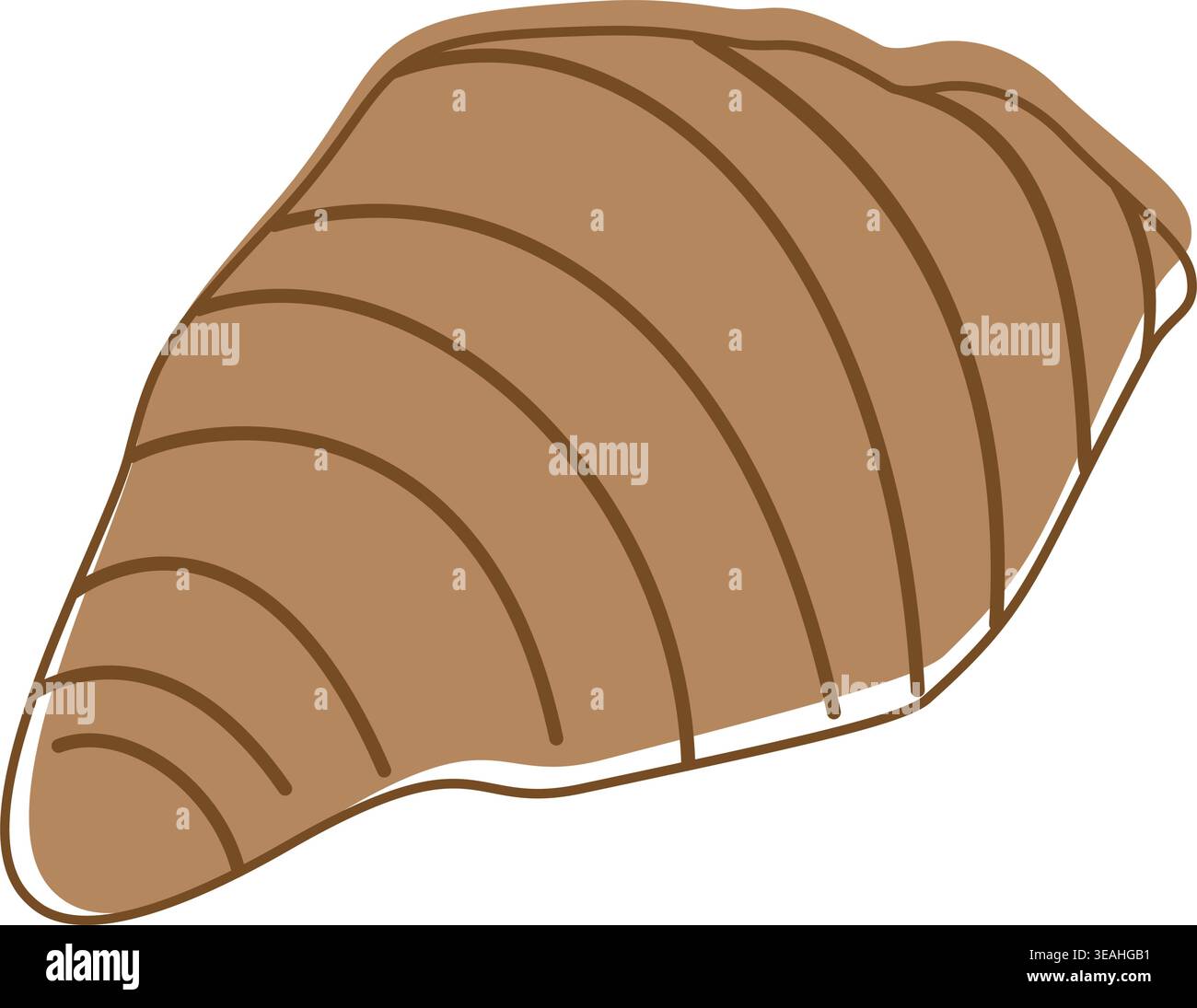 Handgezeichnetes Croissant nicht entlang der Kontur gefüllt minimalistisch flaches Design Element Aufkleber Icon Logo. Isolierte Vektor-Illustration Kaffee thematisches Designelement, Druck- oder Werbematerialien, Etiketten, Tag Stock Vektor