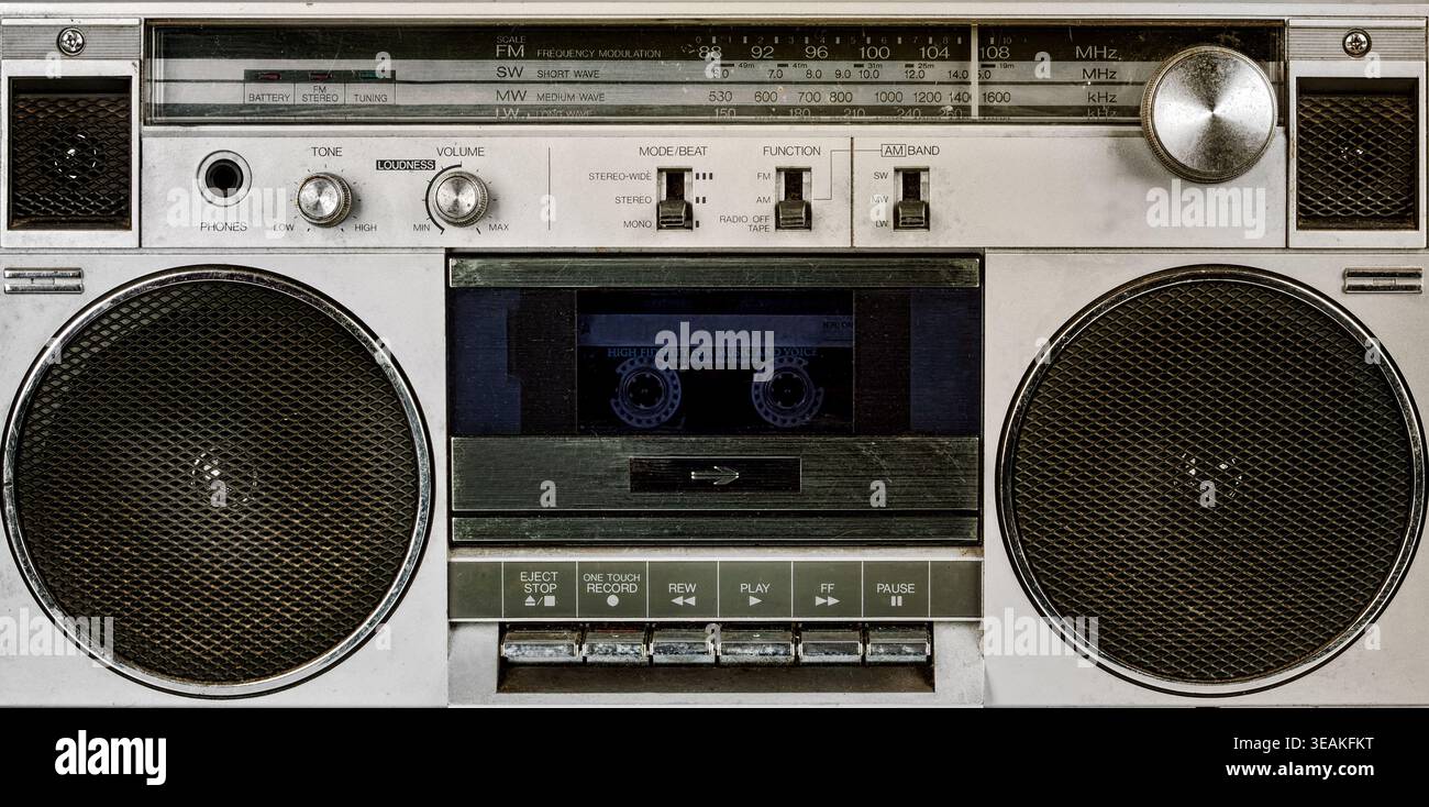 Ghetto-Blaster, Kassettenrekorder, Ghetto-Blaster Stockfoto