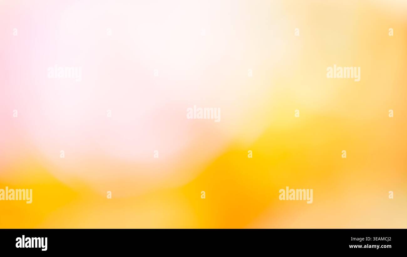Abstrakter Hintergrund mit weichem Pastellrosa und gelbem Farbverlauf für eine minimale Ästhetik Stockfoto