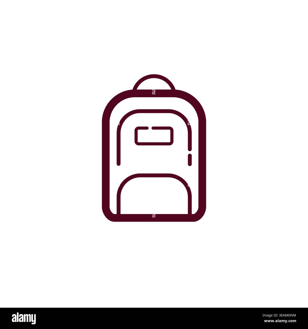 Schulrucksack Line Symbol. Minimalistischer Umriss der Studententasche. Vektorabbildung Stock Vektor