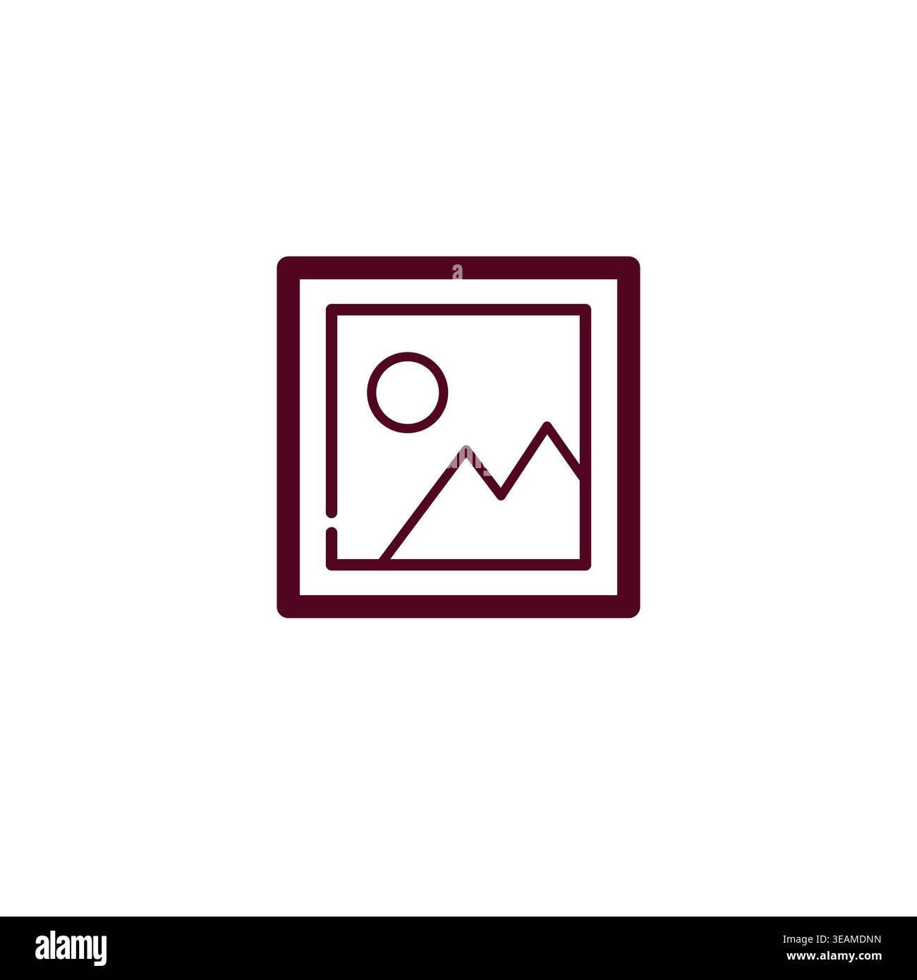 Symbol für Bilderrahmenlinie für Fotogalerie, Interface-Design und Leinwandkunst Stock Vektor