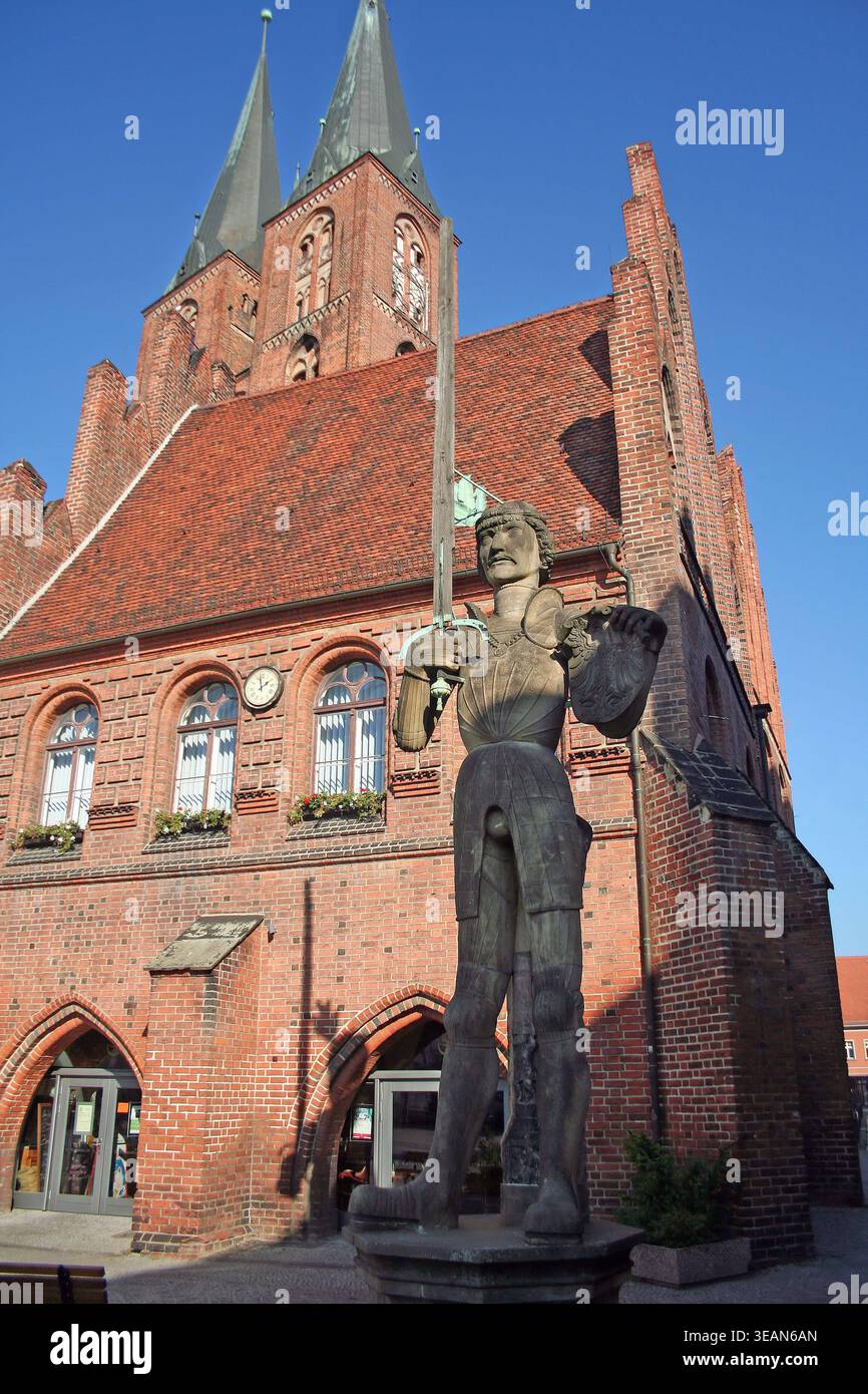 Rathaus, brandenburg, rolandstatue, Rathaus, Brandenburger, roland Statuen Stockfoto