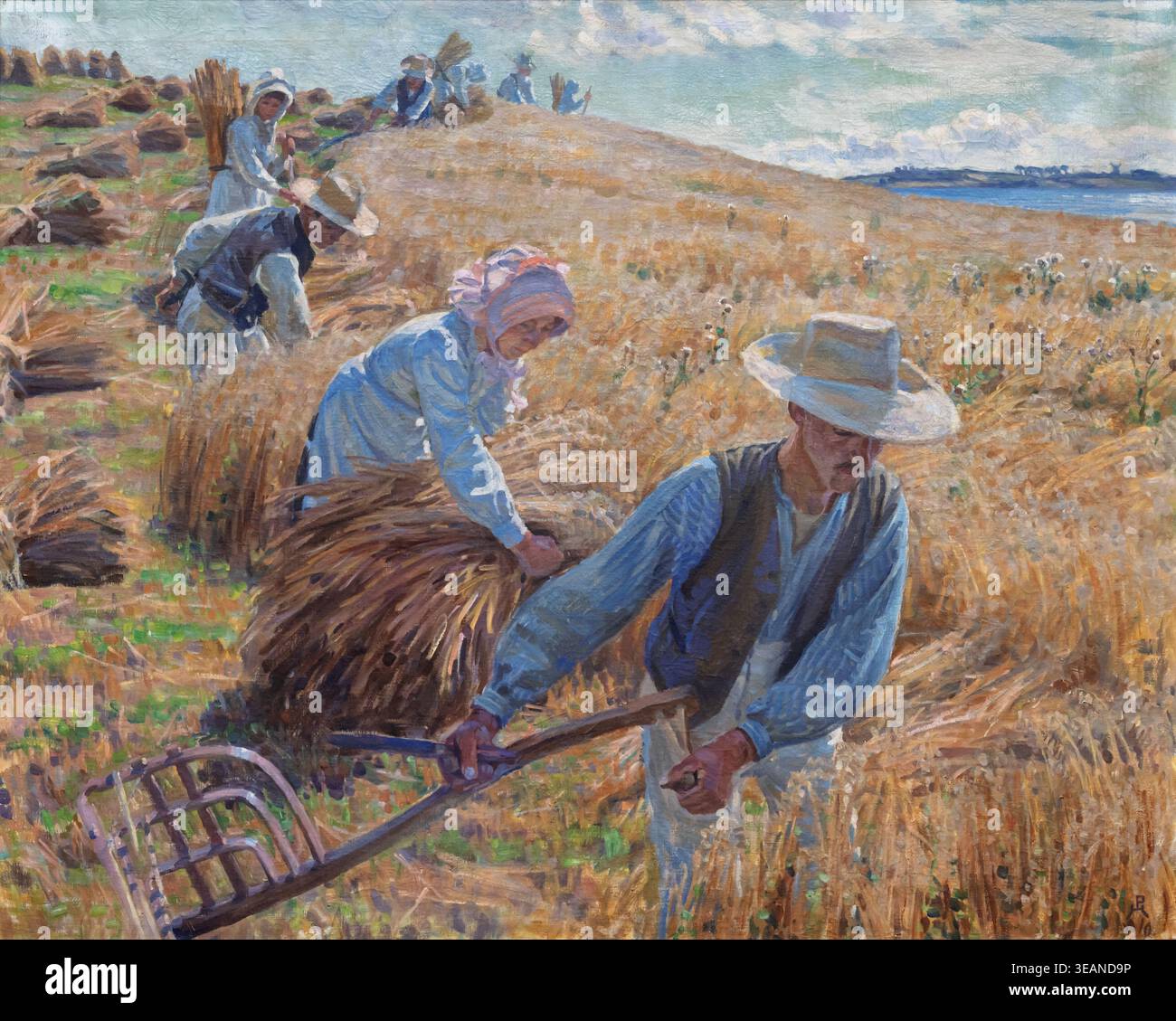 Peter Hansen Malerei, Harvest, 1910. Faaborg Museum, Faaborg Museum, Faaborg, Fünen, Dänemark Stockfoto